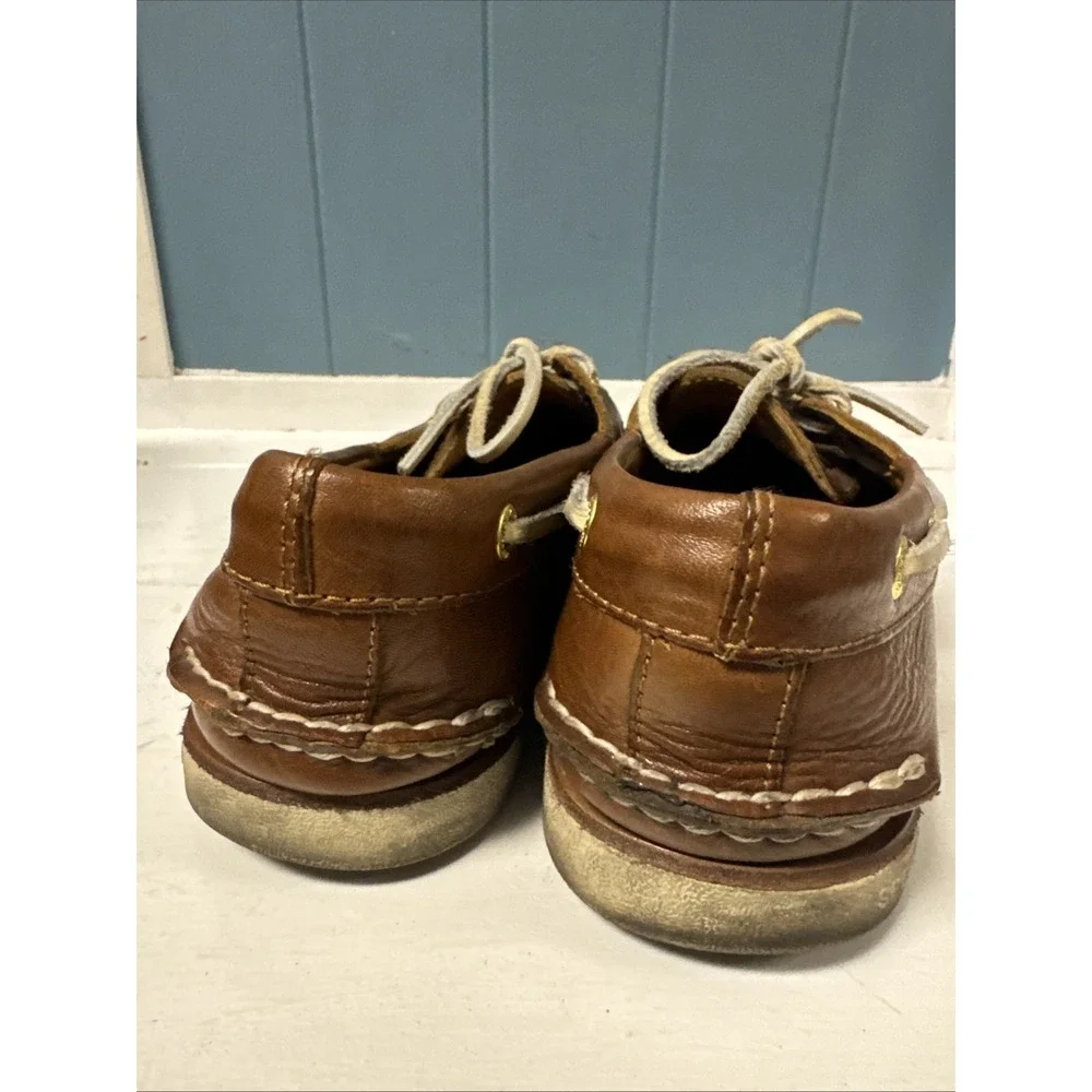 Sperry Gold Cup‎ Leather Woven Tan Boat Shoes Men's Size 7.5 M